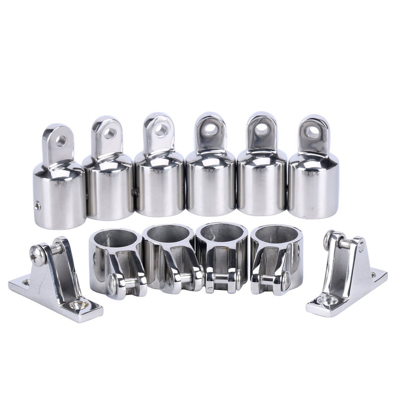 Amarine Made Amarine-made 3 Bow Bimini Top Fittings Fit 7/8" ï¼Œ Bimini Top, LeaningTech, Boat Stainless Steel Jaw Slide Cap Fittings Marine Hardware Set - Image 1